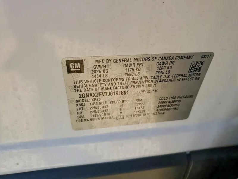 2018 CHEVROLET EQUINOX LT  