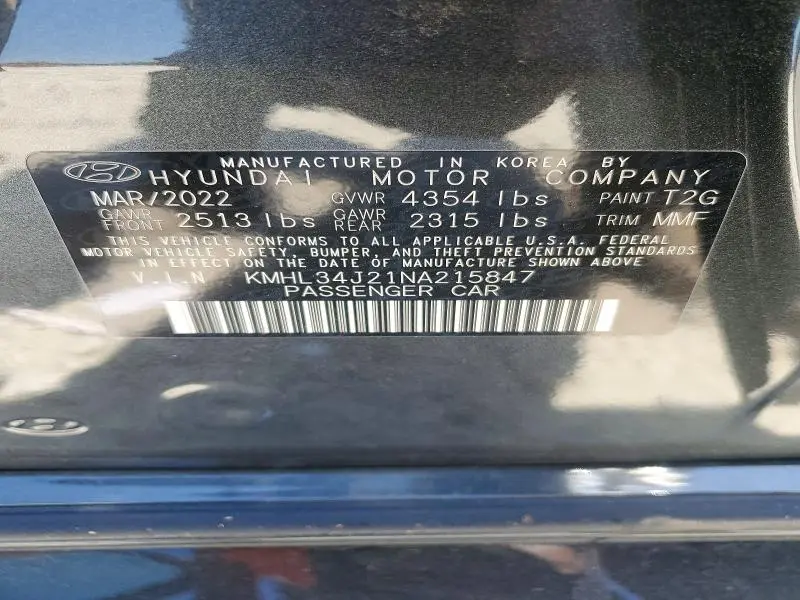 2022 HYUNDAI SONATA LIMITED  