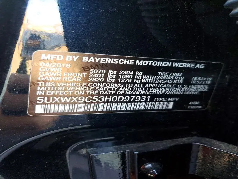 2017 BMW X3 XDRIVE28I  