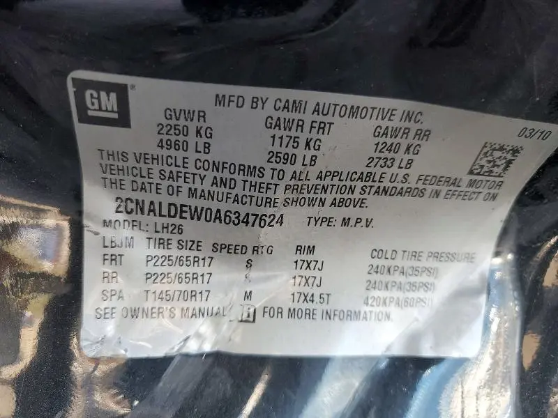 2010 CHEVROLET EQUINOX LT  