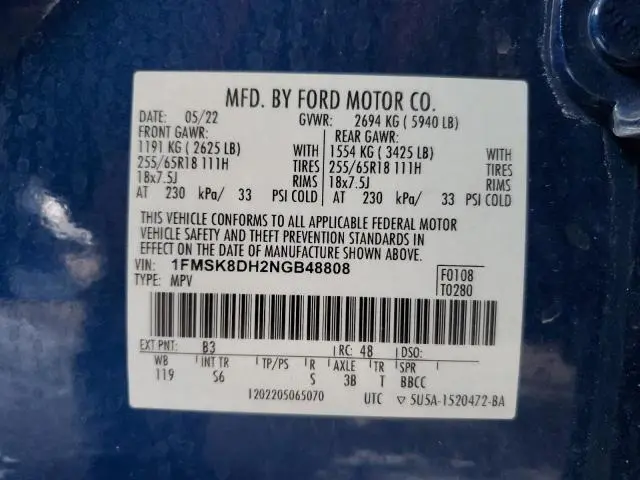 2022 FORD EXPLORER XLT  