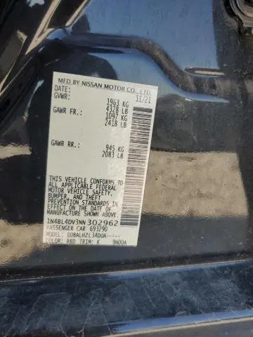 2022 NISSAN ALTIMA SV