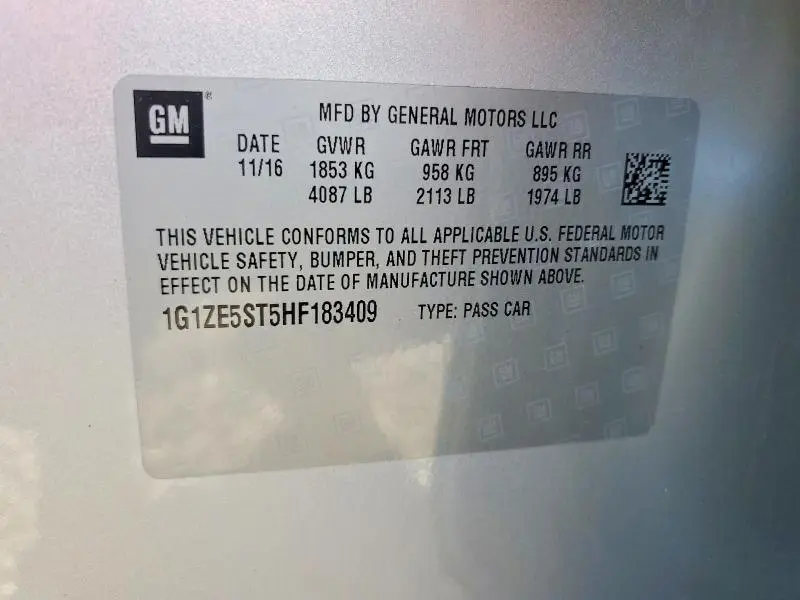 2017 CHEVROLET MALIBU LT  