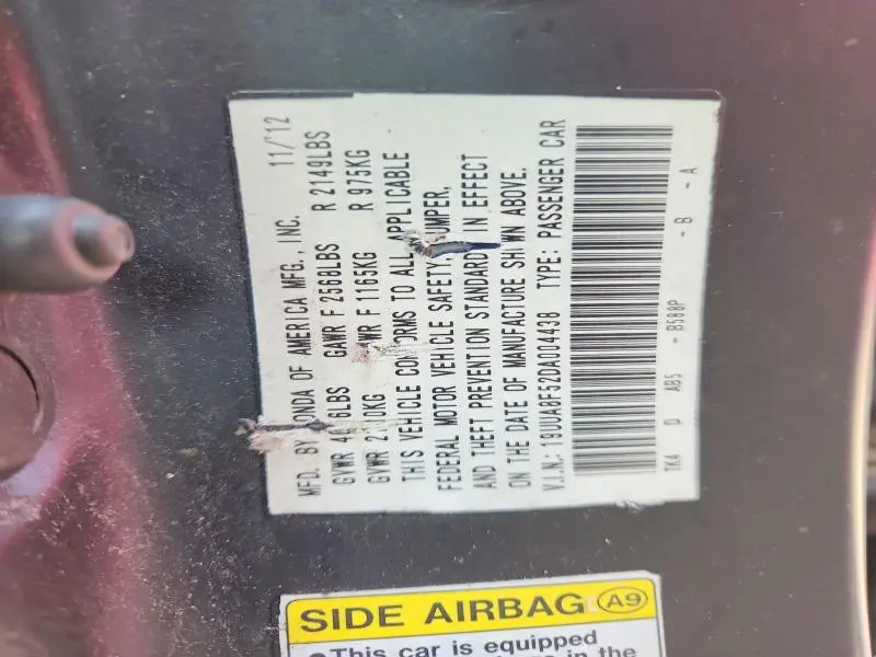 2013 ACURA TL TECH  