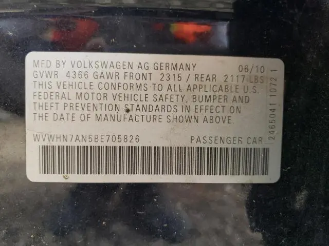 2011 VOLKSWAGEN CC LUXURY  