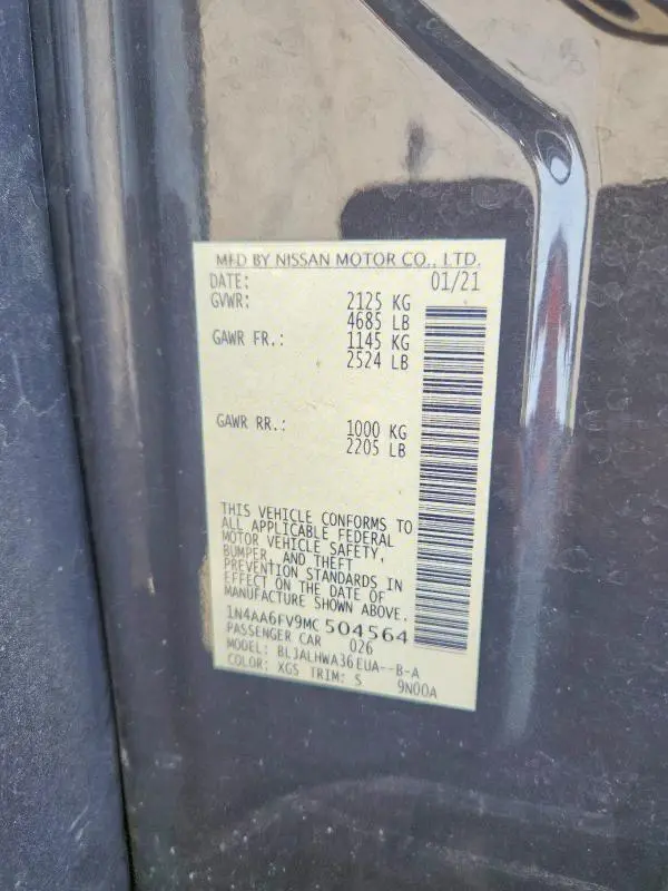 2021 NISSAN MAXIMA PLATINUM  