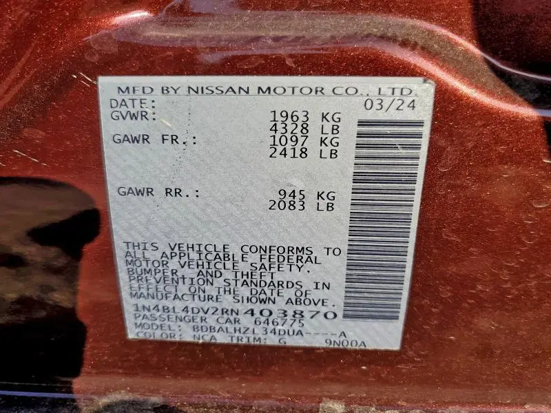 2024 NISSAN ALTIMA SV  