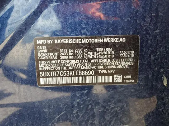 2019 BMW X3 SDRIVE30I  