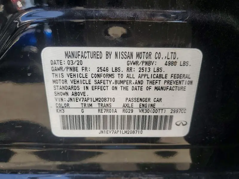 2020 INFINITI Q50 3.0T PURE  