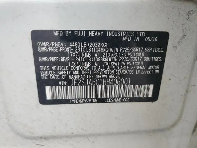 2017 SUBARU FORESTER 2.5I  