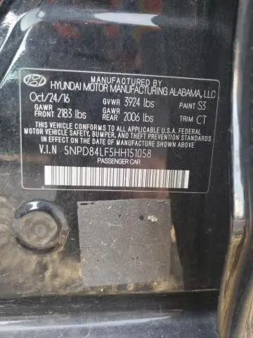 2017 HYUNDAI ELANTRA SE  