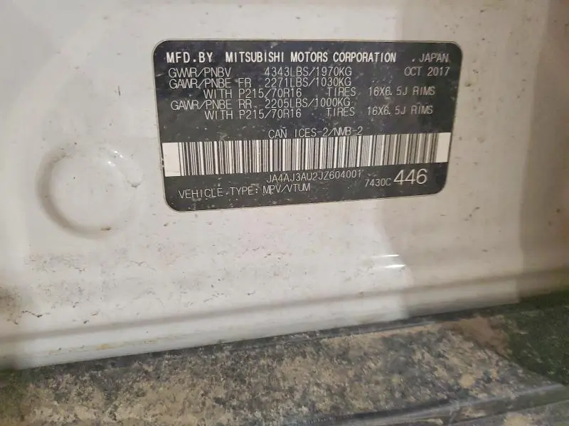 2018 MITSUBISHI RVR SE  