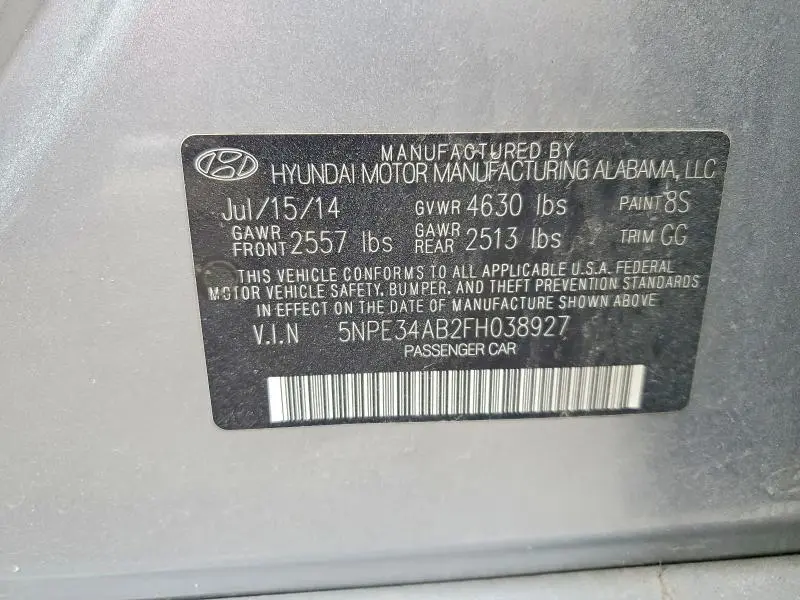 2015 HYUNDAI SONATA SPORT  