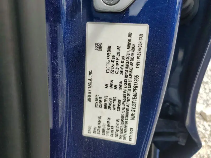 2023 TESLA MODEL 3   