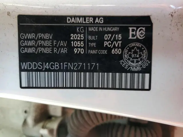 2015 MERCEDES-BENZ CLA 250 4MATIC  