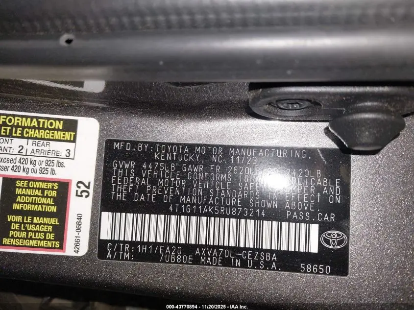 2024 TOYOTA CAMRY SE