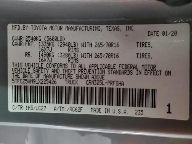 2020 TOYOTA TACOMA DOUBLE CAB  