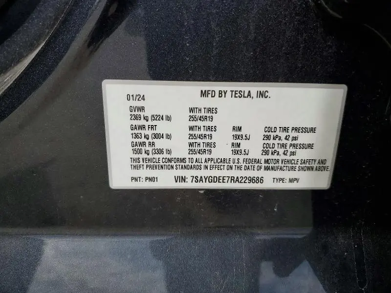 2024 TESLA MODEL Y   