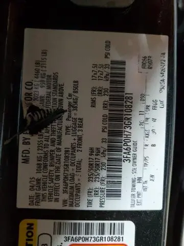 2016 FORD FUSION SE  