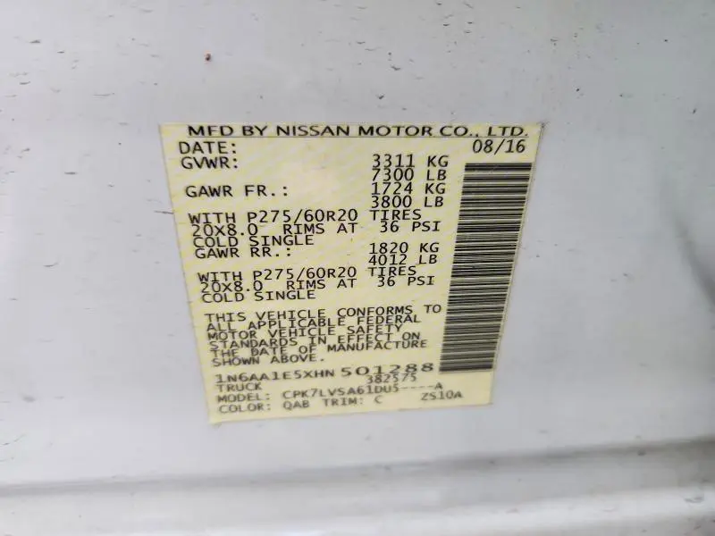 2017 NISSAN TITAN SL  