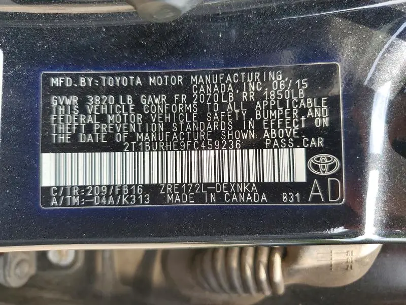 2015 TOYOTA COROLLA LE  
