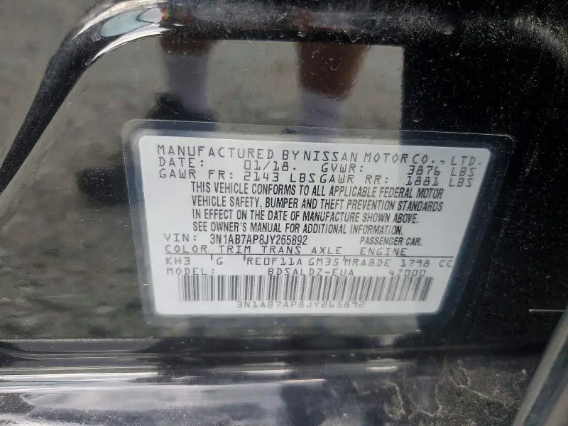 2018 NISSAN SENTRA SV  