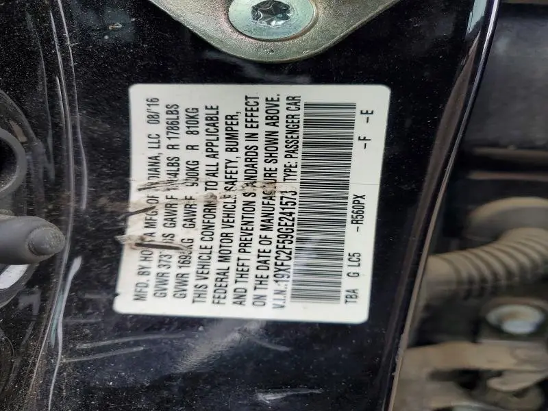 2016 HONDA CIVIC LX  