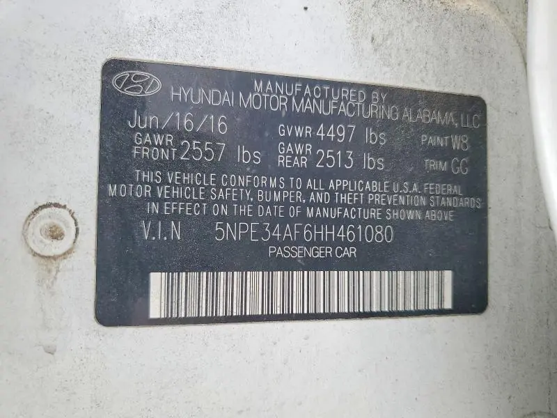 2017 HYUNDAI SONATA SPORT  