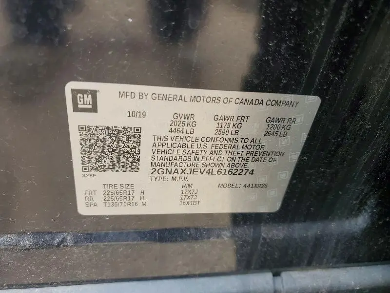 2020 CHEVROLET EQUINOX LT  