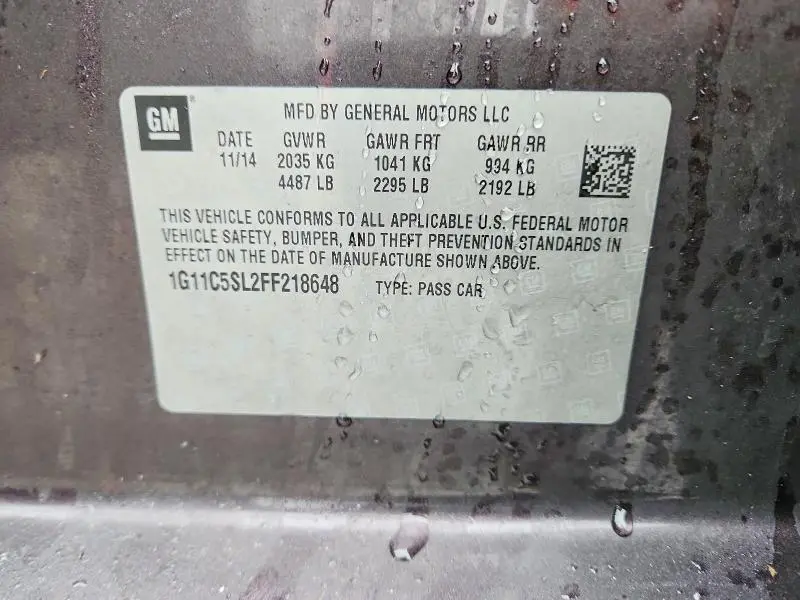 2015 CHEVROLET MALIBU 1LT  