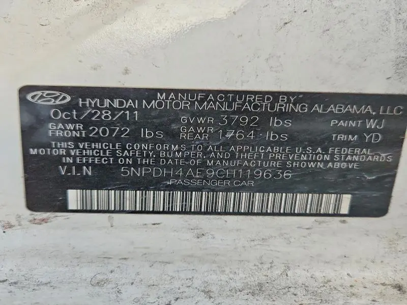 2012 HYUNDAI ELANTRA GLS  