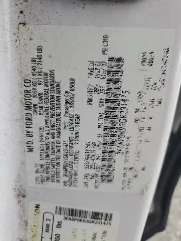 2016 FORD FUSION TITANIUM