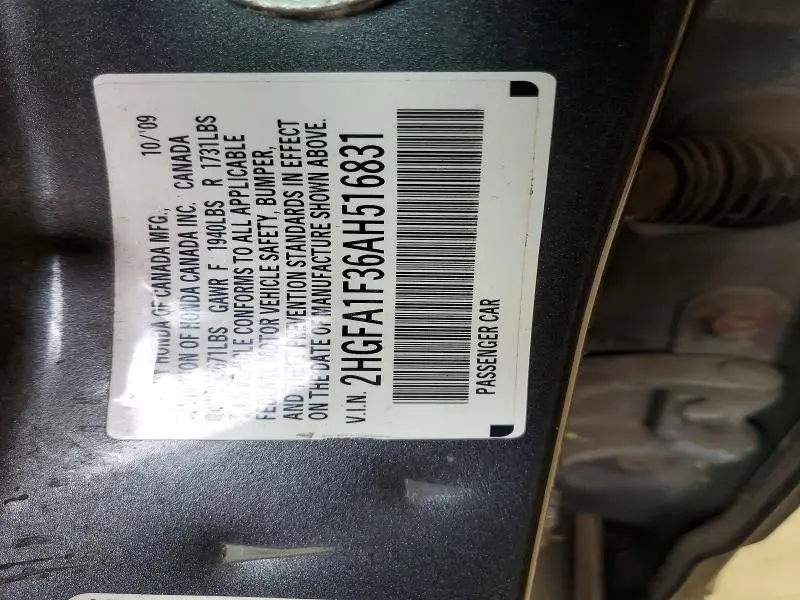 2010 HONDA CIVIC VP  