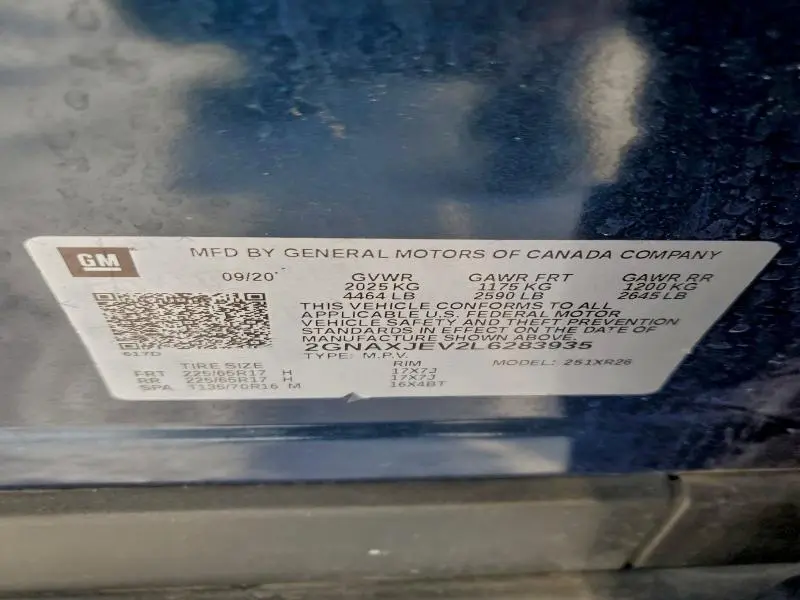 2020 CHEVROLET EQUINOX LT  