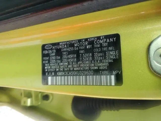 2019 HYUNDAI KONA LIMITED  
