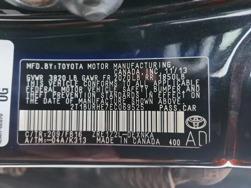 2014 TOYOTA COROLLA LE  