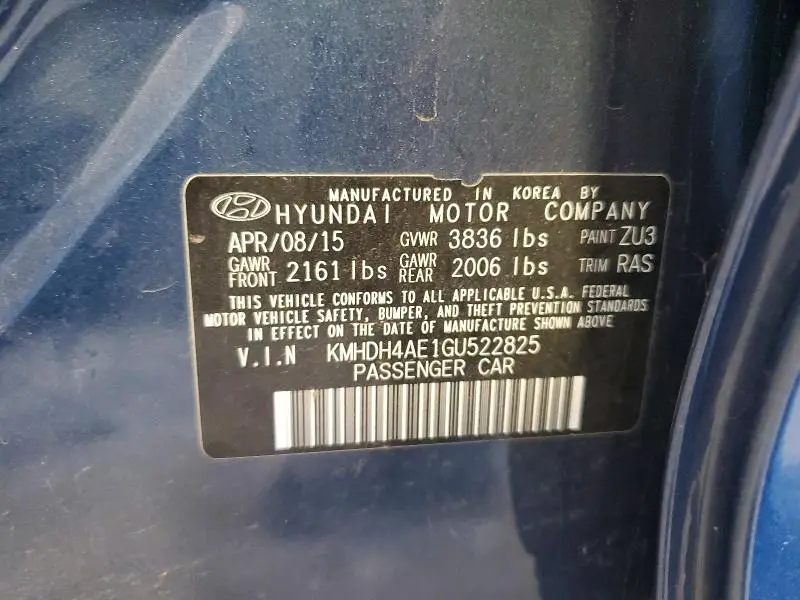 2016 HYUNDAI ELANTRA SE  