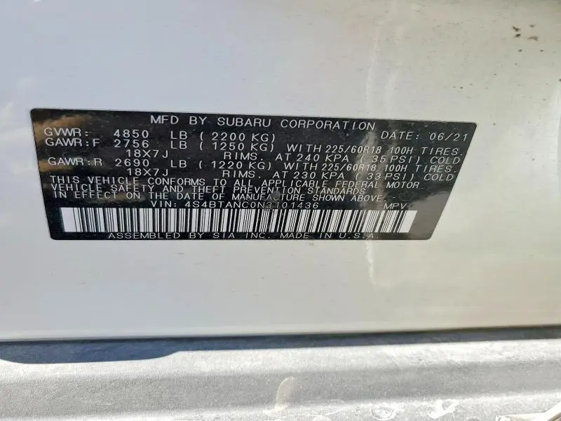 2022 SUBARU OUTBACK LIMITED  