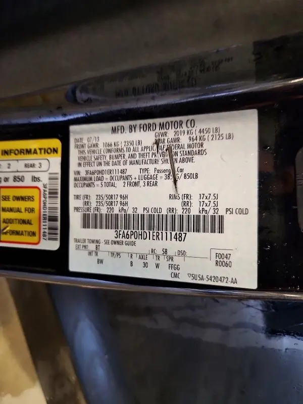 2014 FORD FUSION SE  