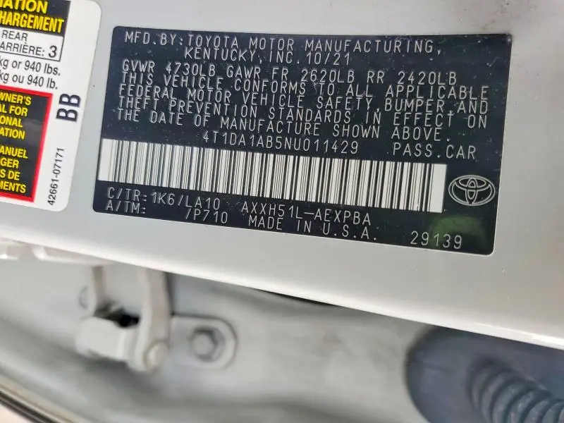 2022 TOYOTA AVALON LIMITED  