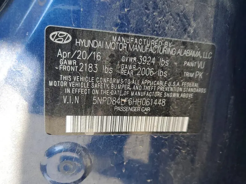 2017 HYUNDAI ELANTRA SE  