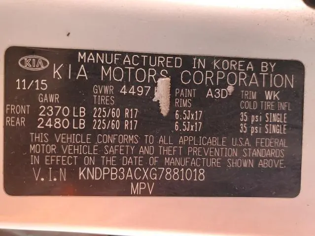 2016 KIA SPORTAGE LX  