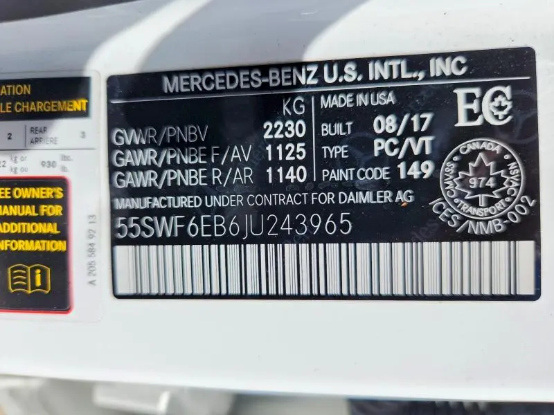 2018 MERCEDES-BENZ C 43 4MATIC AMG  