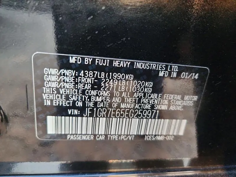 2014 SUBARU IMPREZA WRX  