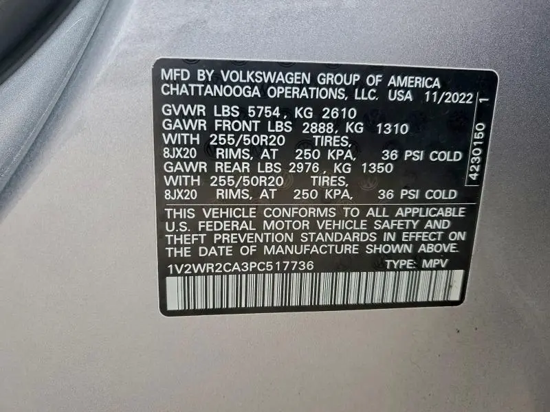 2023 VOLKSWAGEN ATLAS SE  