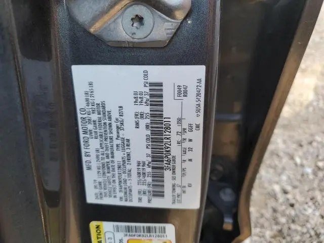 2020 FORD FUSION TITANIUM  