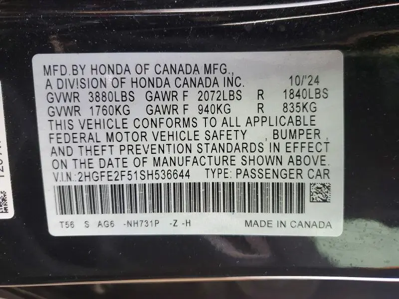 2025 HONDA CIVIC SPORT  