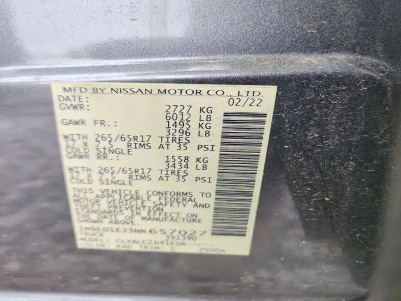 2022 NISSAN FRONTIER SV  