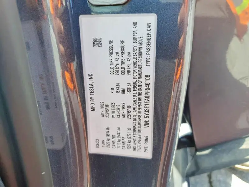 2023 TESLA MODEL 3   