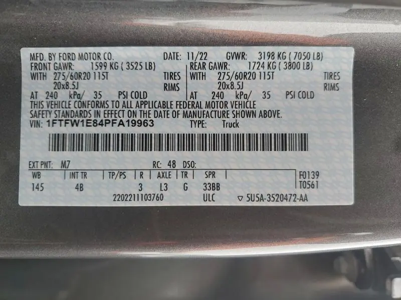 2023 FORD F150 SUPERCREW  